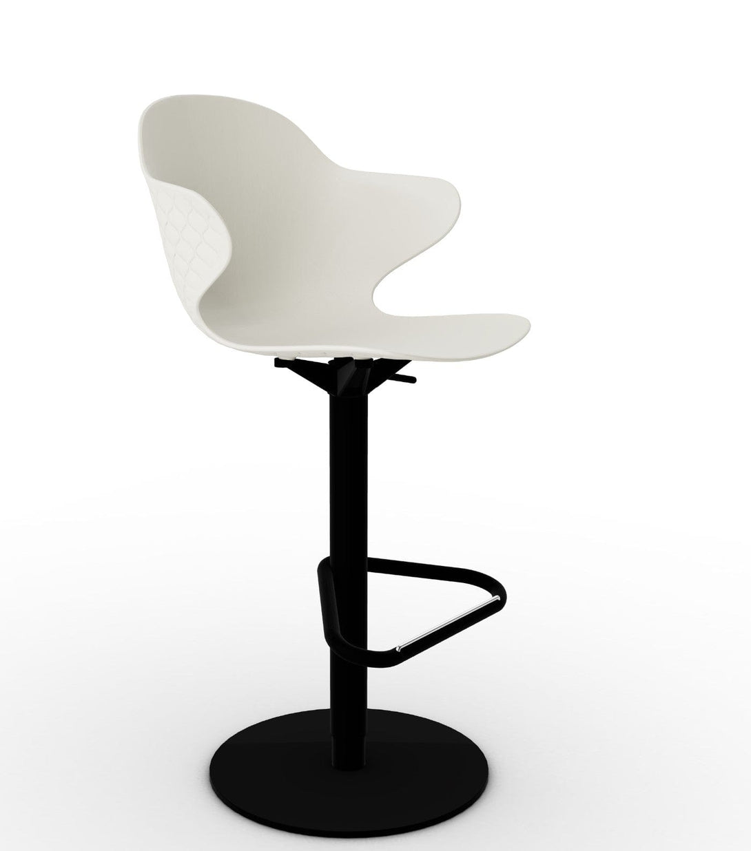 Tabouret Calligaris - Saint Tropez (Base pivotante) CS1827 avec assise en polycarbonate et base en métal pivotante-4