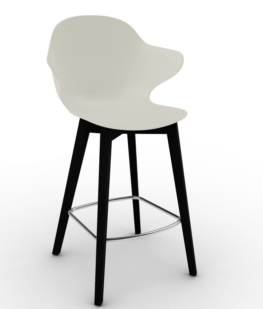 Tabouret Calligaris - Saint Tropez (Pieds en bois) CS1881 avec assise en polycarbonate et pieds en bois-13