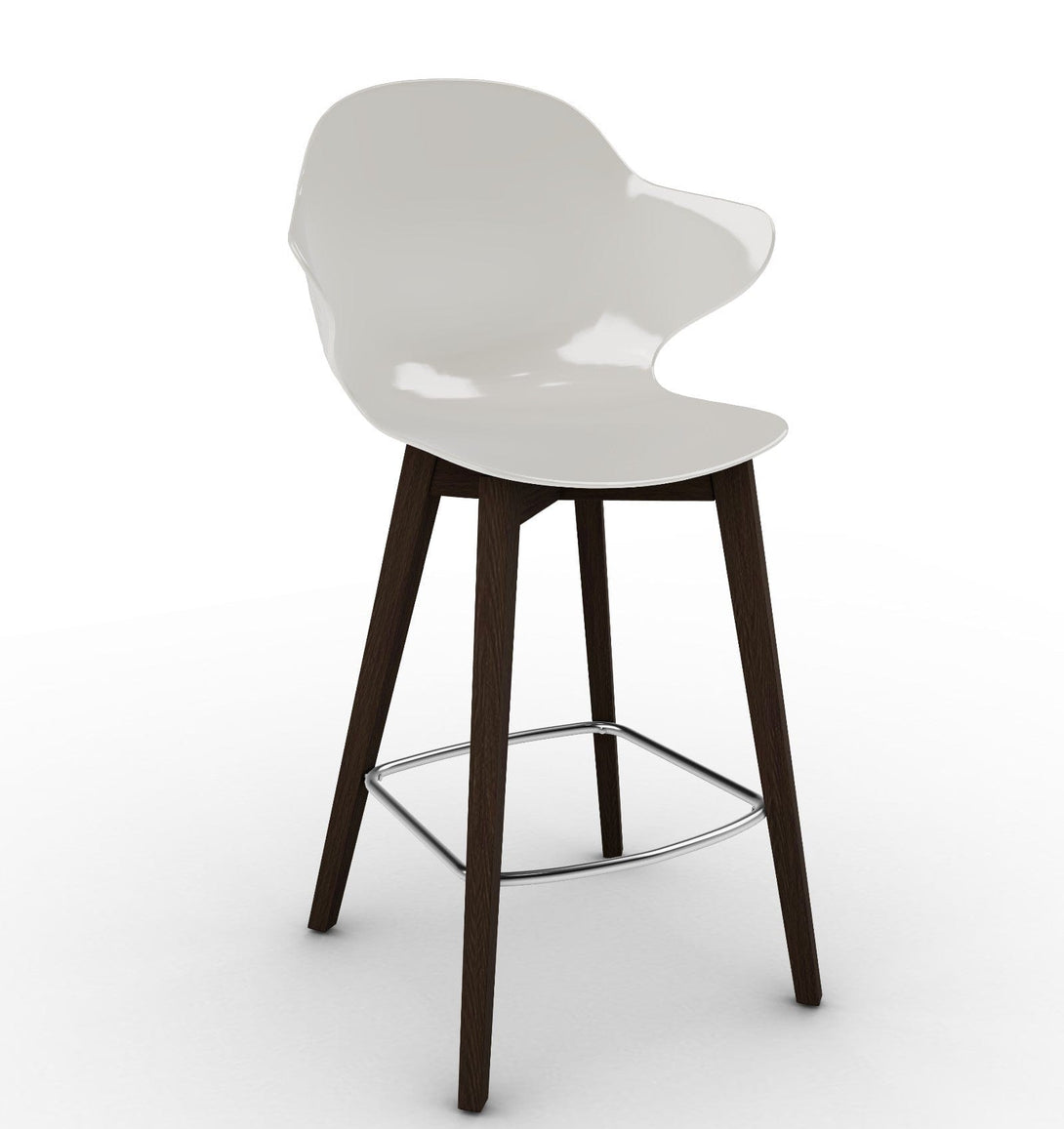 Calligaris kruk - Saint Tropez (Houten poten) CS1881 met polycarbonaat zitting en houten poten-42