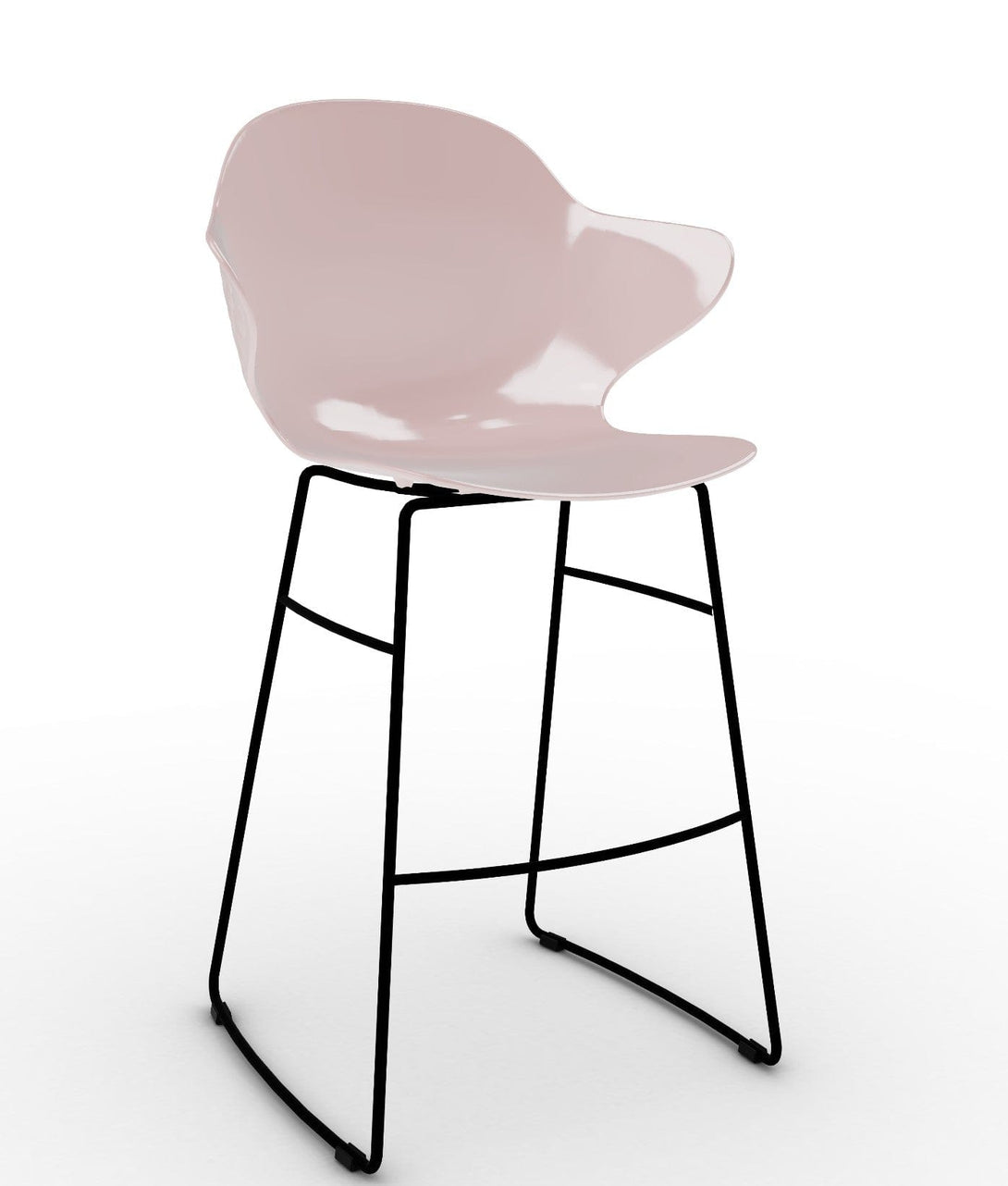 Tabouret Calligaris - Saint Tropez (Base pivotante) CS1827 avec assise en polycarbonate et base en métal pivotante-7