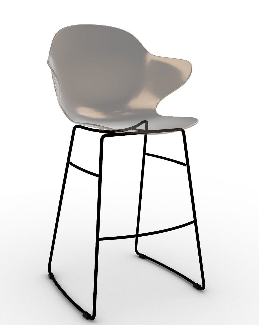 Tabouret Calligaris - Saint Tropez (Base pivotante) CS1827 avec assise en polycarbonate et base en métal pivotante-5