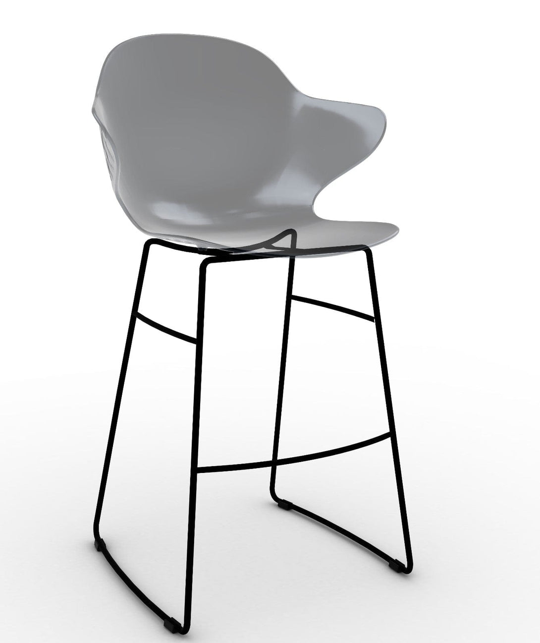 Tabouret Calligaris - Saint Tropez (Base pivotante) CS1827 avec assise en polycarbonate et base en métal pivotante-8