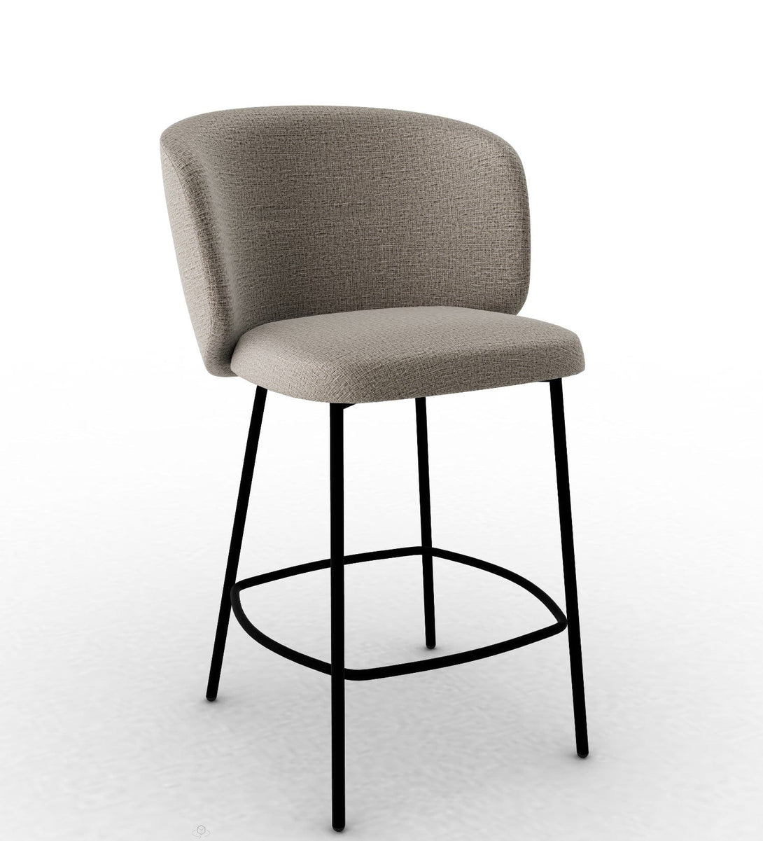 Tabouret Calligaris - Sweel (Pieds en métal) CS2214 avec assise rembourrée-3