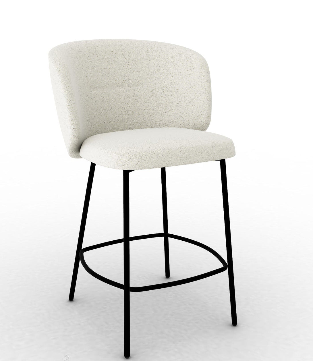 Tabouret Calligaris - Sweel (Pieds en métal) CS2214 avec assise rembourrée-7