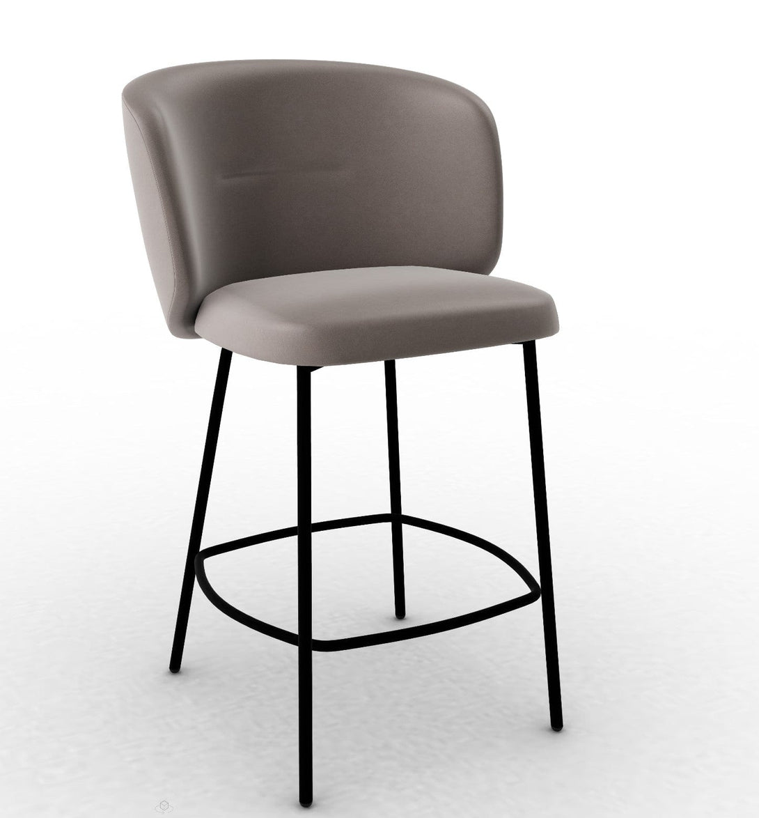 Tabouret Calligaris - Sweel (Pieds en métal) CS2214 avec assise rembourrée-5