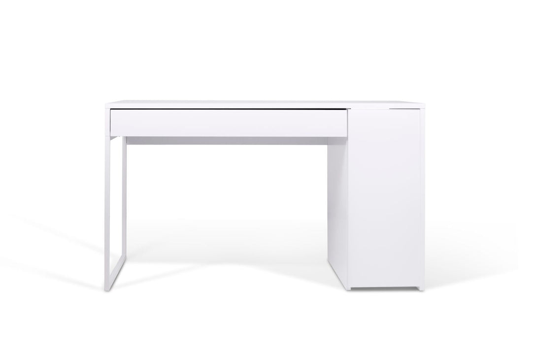 Bureau Tema Home Prado avec finition White Laqué et pieds en métal blanc-01