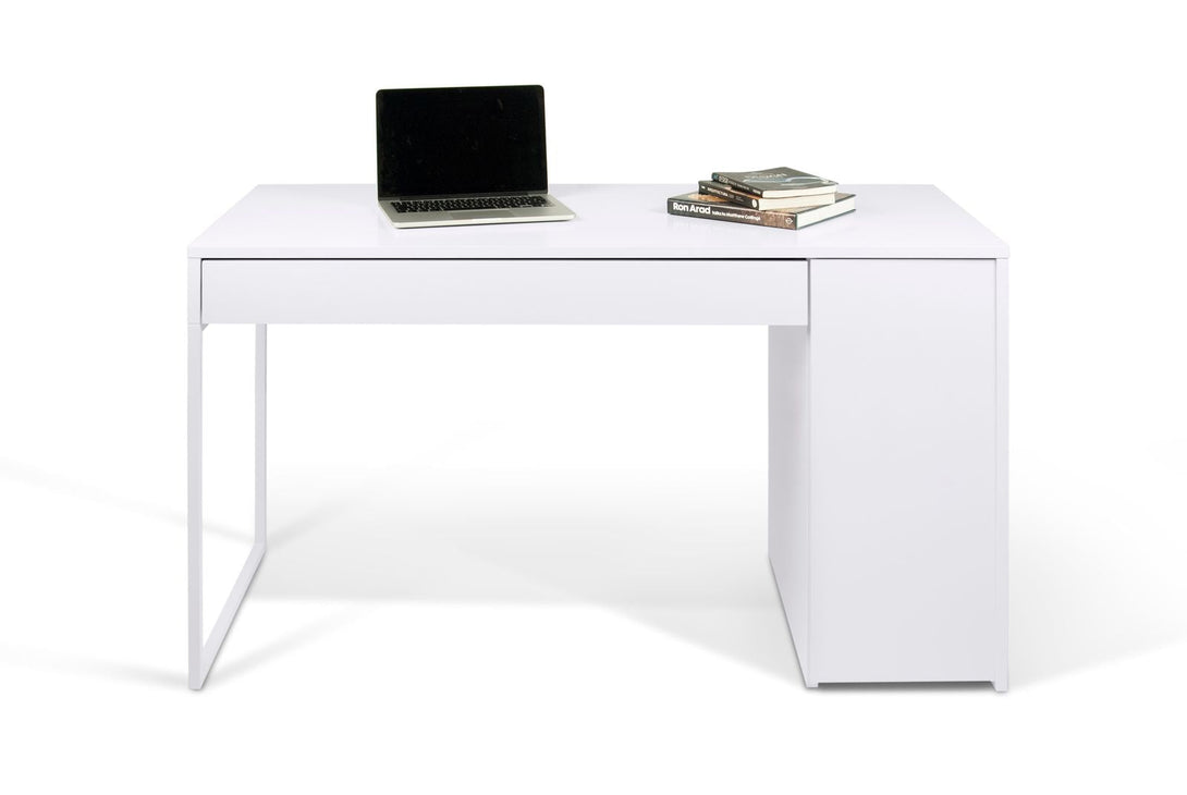 Bureau Tema Home Prado avec finition White Laqué et pieds en métal blanc-04