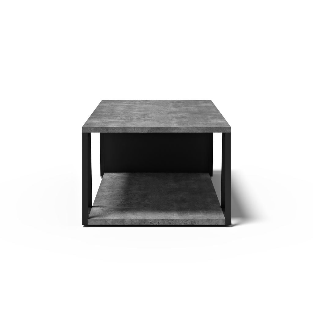 Table basse Tema Home Albi avec structure en métal noir et finitions Concrete Melamine, Oak Veneer ou Walnut Veneer-03