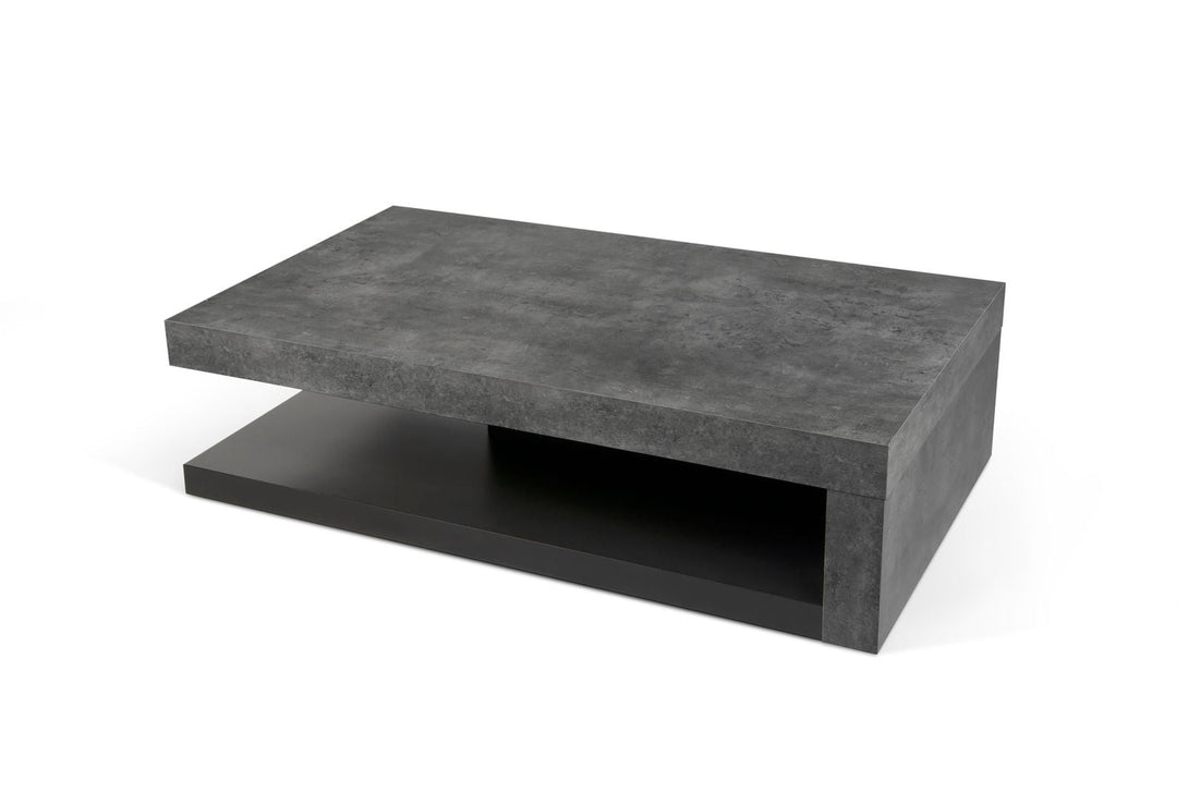 Table basse Tema Home Detroit avec plateau Concrete Melamine et pieds en métal noir-07