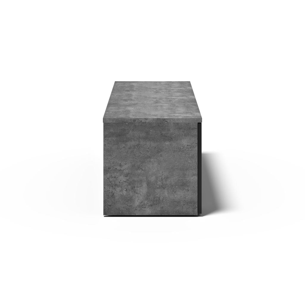 Meuble TV Temahome Albi avec niches ouvertes et finitions Concrete Melamine, Oak Veneer ou Walnut Veneer-04