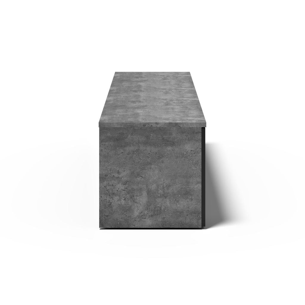 Meuble TV Temahome Albi avec niches ouvertes et finitions Concrete Melamine, Oak Veneer ou Walnut Veneer-22