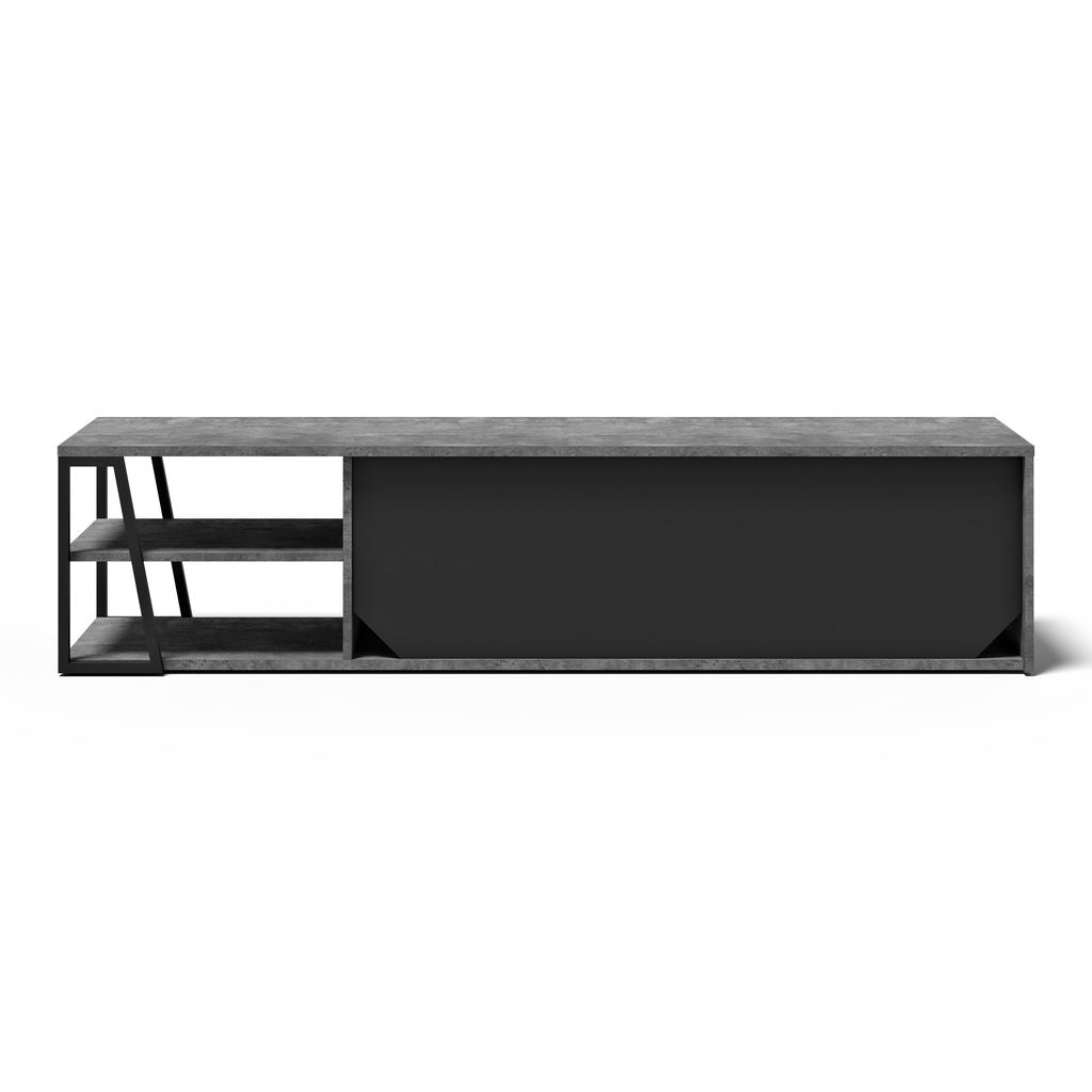 Meuble TV Temahome Albi avec niches ouvertes et finitions Concrete Melamine, Oak Veneer ou Walnut Veneer-23