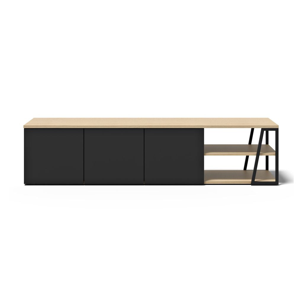 Meuble TV Temahome Albi avec niches ouvertes et finitions Concrete Melamine, Oak Veneer ou Walnut Veneer-24