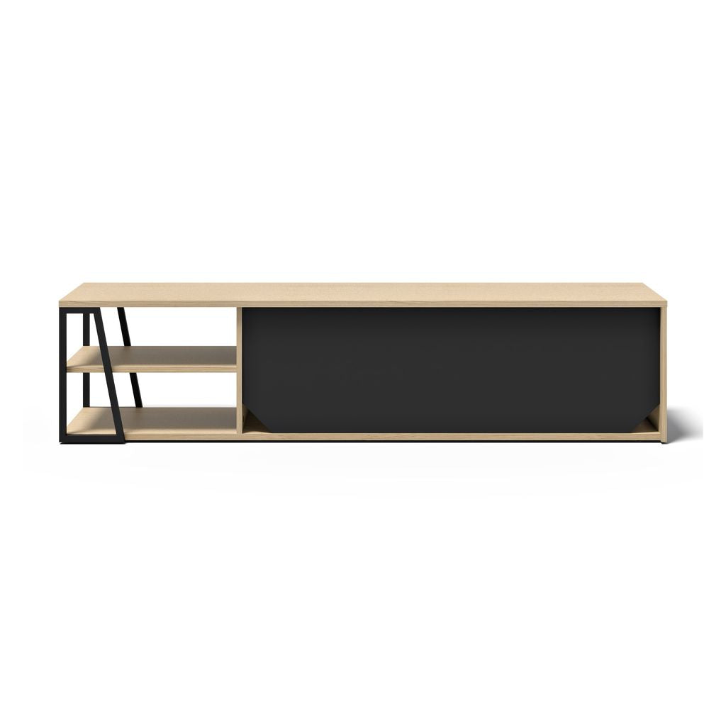 Meuble TV Temahome Albi avec niches ouvertes et finitions Concrete Melamine, Oak Veneer ou Walnut Veneer-28