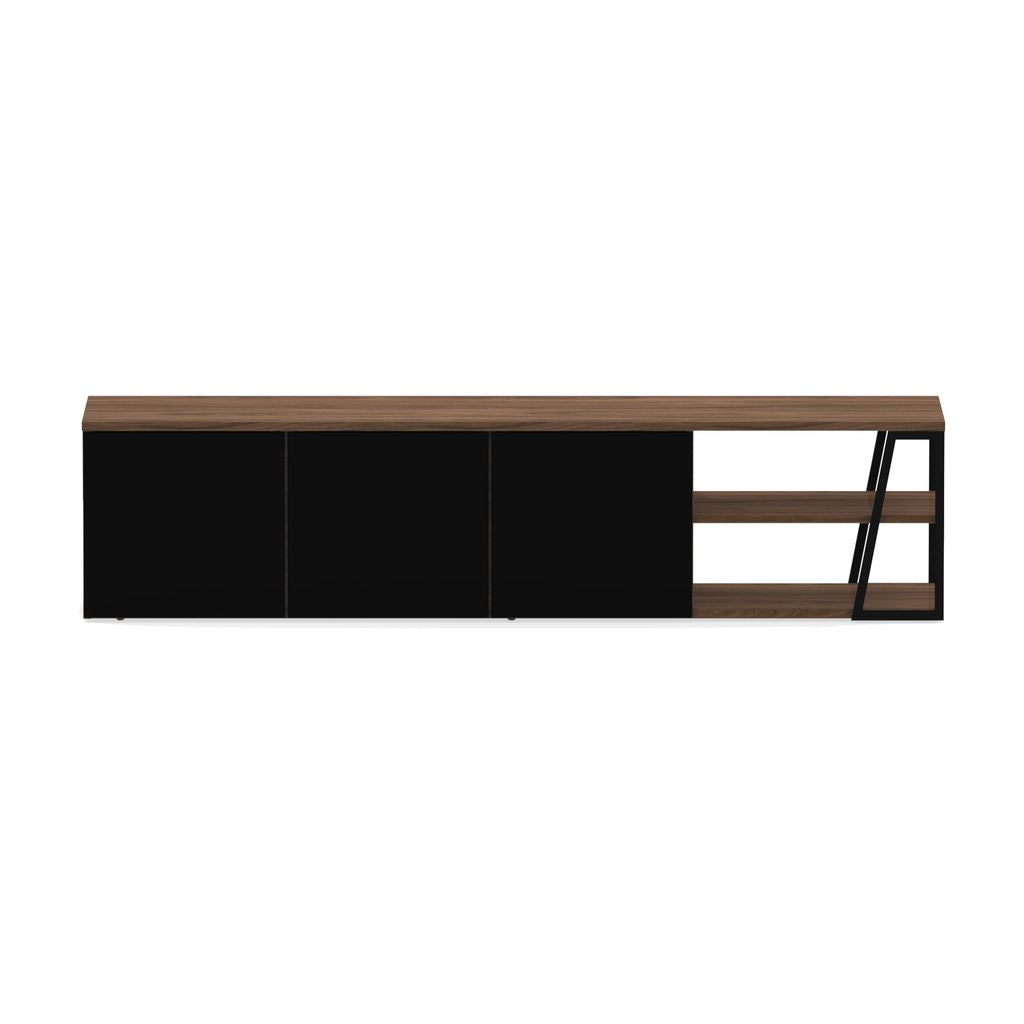 Meuble TV Temahome Albi avec niches ouvertes et finitions Concrete Melamine, Oak Veneer ou Walnut Veneer-29