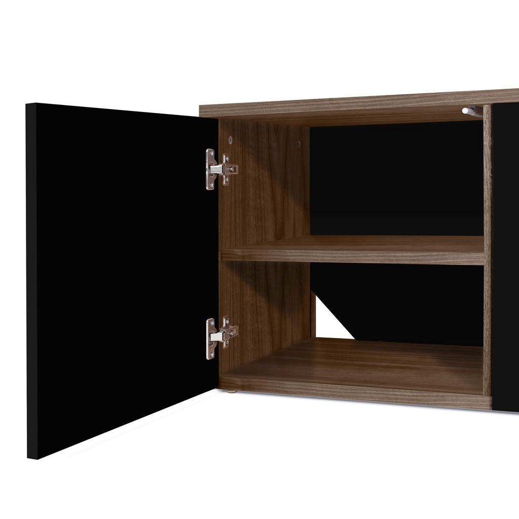 Meuble TV Temahome Albi avec niches ouvertes et finitions Concrete Melamine, Oak Veneer ou Walnut Veneer-36