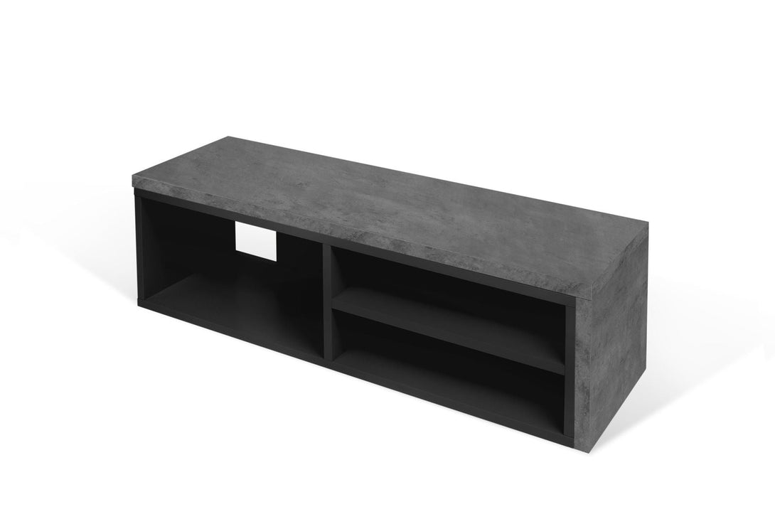 Meuble TV Temahome Move avec plateau coulissant en finition Walnut Veneer, Concrete Melamine ou White Laqué-07
