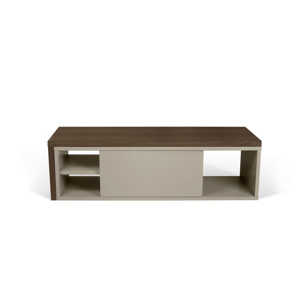 Meuble TV Temahome Move avec plateau coulissant en finition Walnut Veneer, Concrete Melamine ou White Laqué-12
