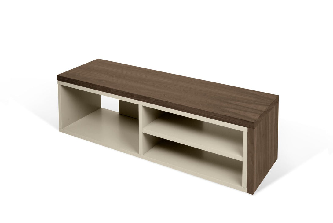 Meuble TV Temahome Move avec plateau coulissant en finition Walnut Veneer, Concrete Melamine ou White Laqué-14