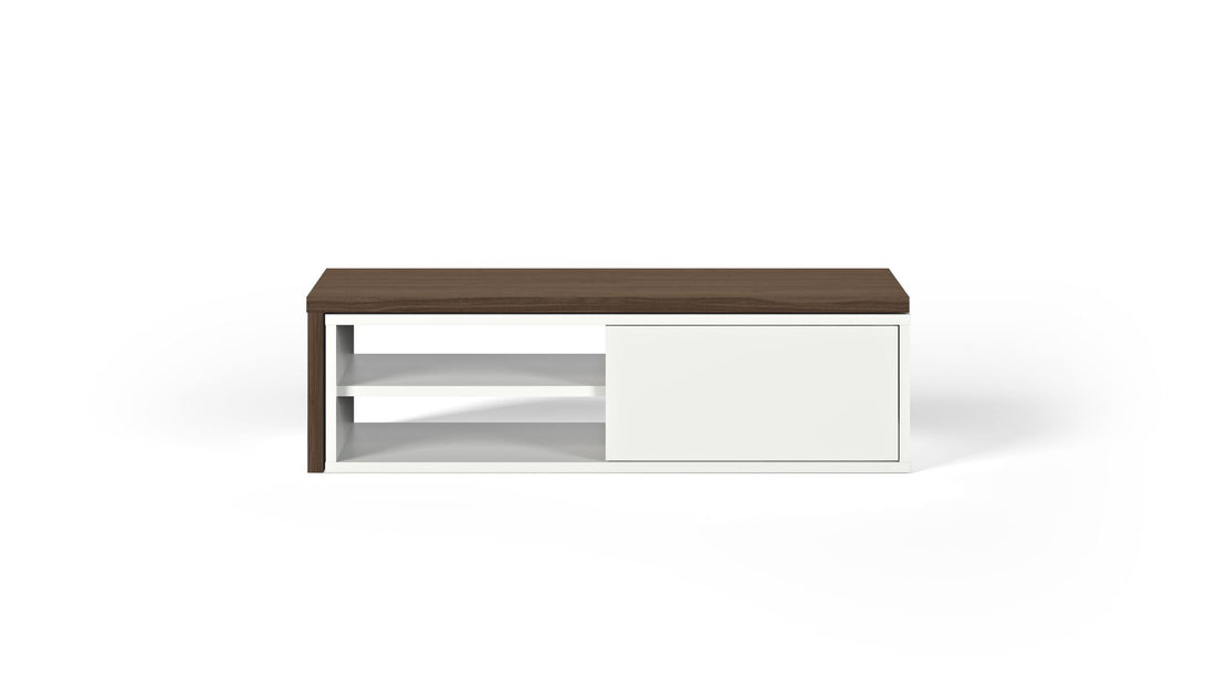 Meuble TV Temahome Move avec plateau coulissant en finition Walnut Veneer, Concrete Melamine ou White Laqué-15