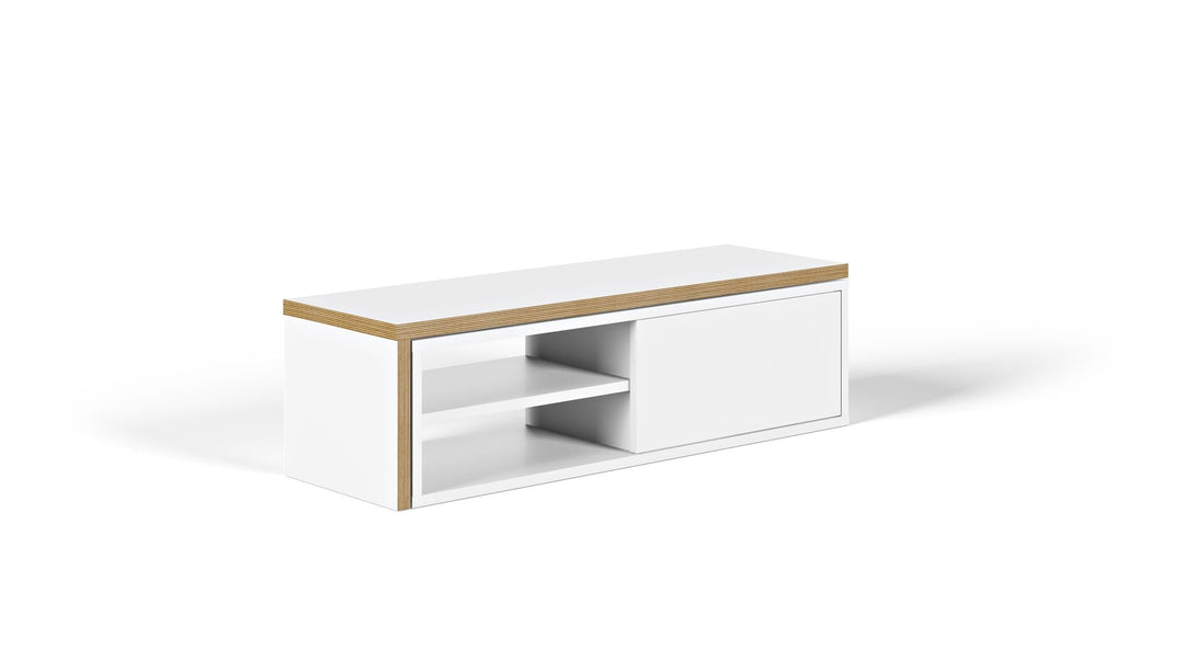 Meuble TV Temahome Move avec plateau coulissant en finition Walnut Veneer, Concrete Melamine ou White Laqué-20