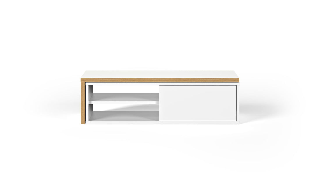 Meuble TV Temahome Move avec plateau coulissant en finition Walnut Veneer, Concrete Melamine ou White Laqué-23