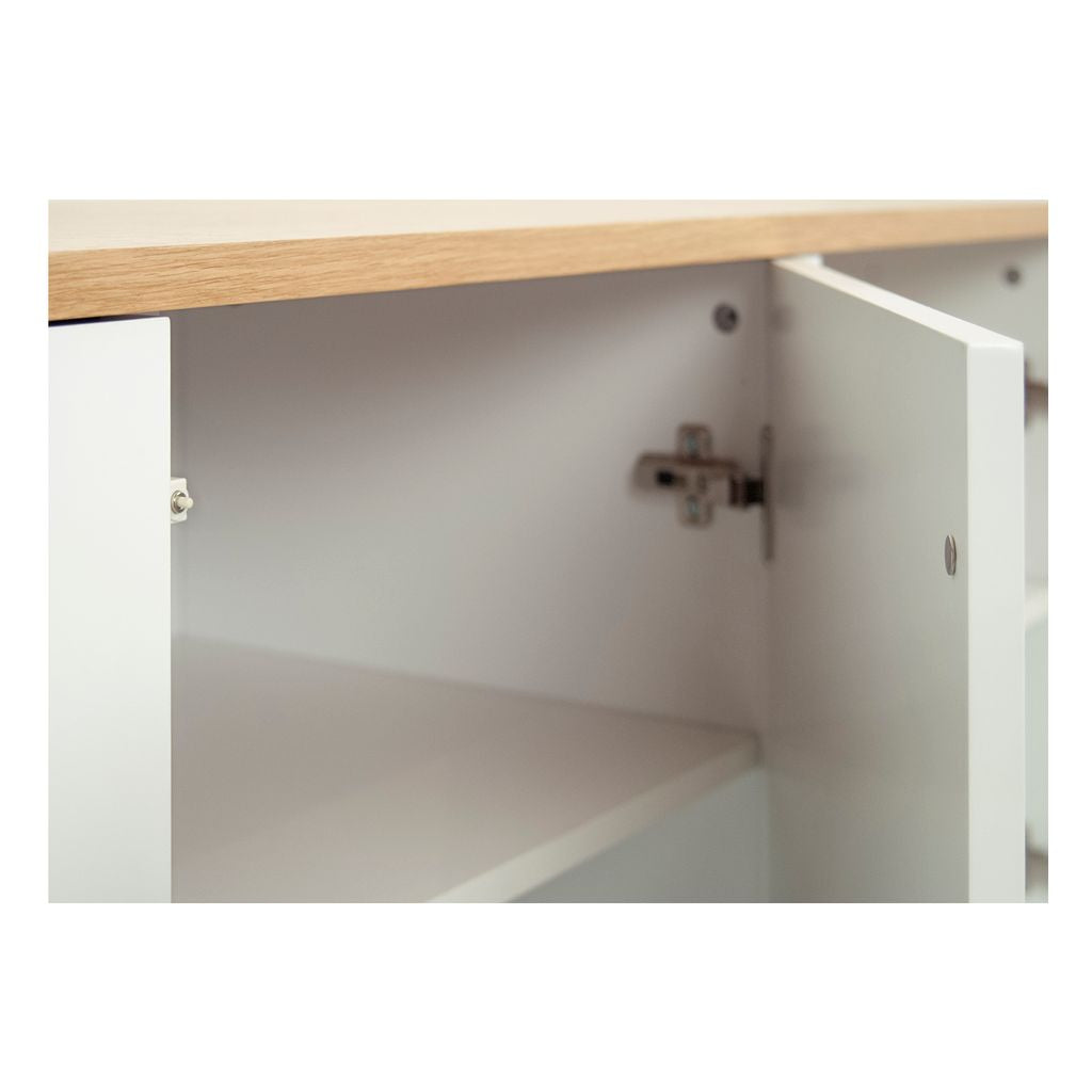 Buffet Temahome Edge avec rangements en finition Oak Veneer ou Walnut Veneer avec White Laqué-04