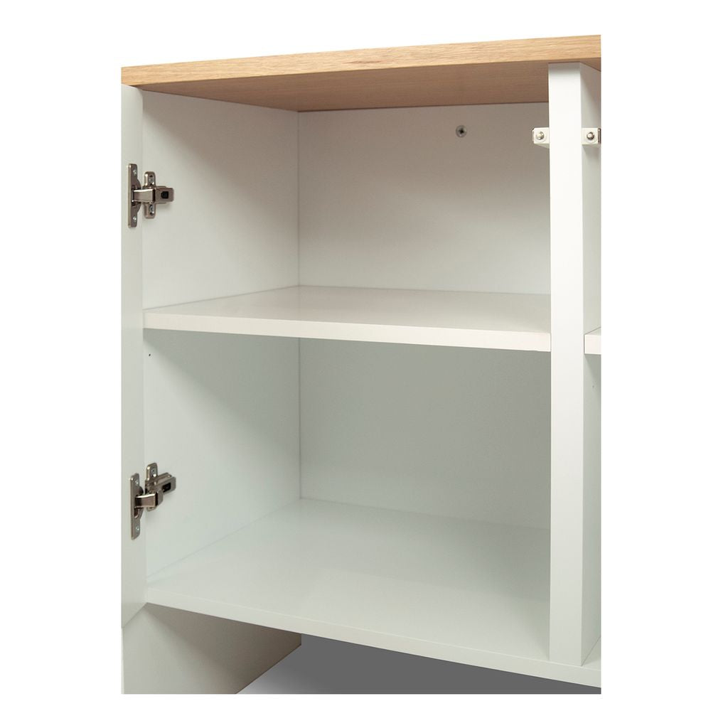 Buffet Temahome Edge avec rangements en finition Oak Veneer ou Walnut Veneer avec White Laqué-06