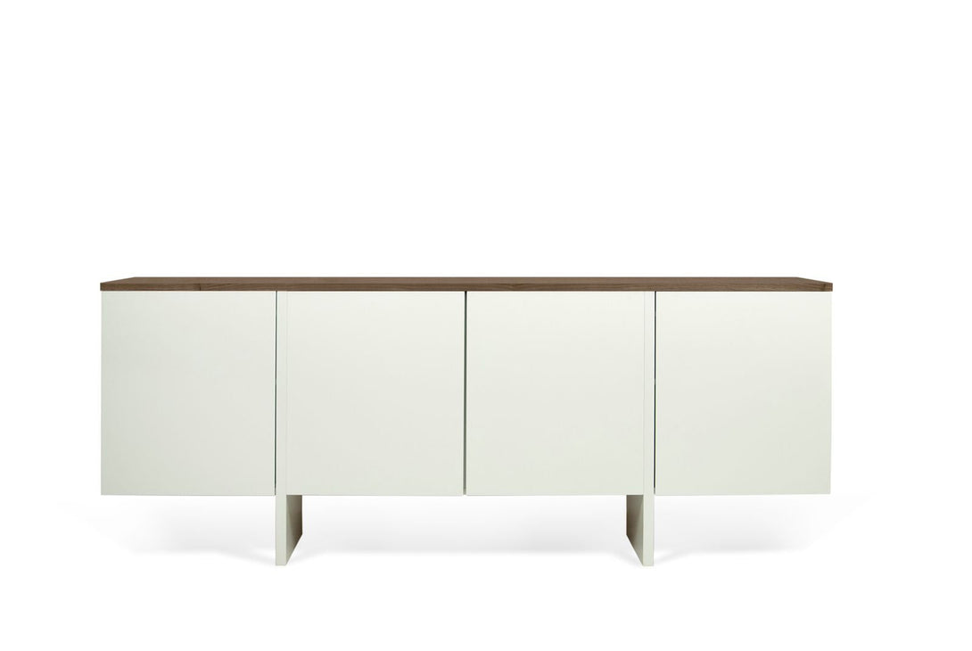 Buffet Temahome Edge avec rangements en finition Oak Veneer ou Walnut Veneer avec White Laqué-07