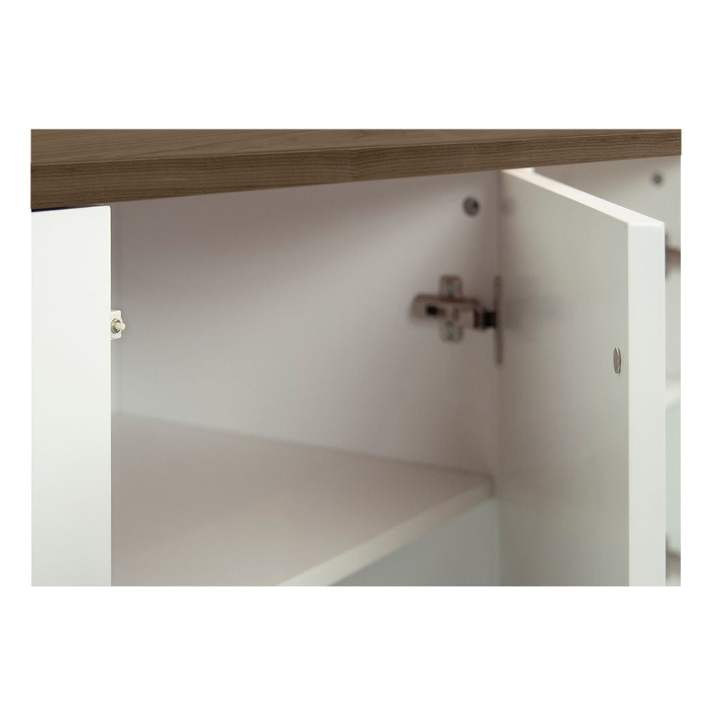 Buffet Temahome Edge avec rangements en finition Oak Veneer ou Walnut Veneer avec White Laqué-11