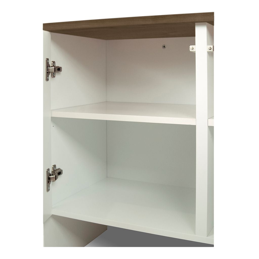 Buffet Temahome Edge avec rangements en finition Oak Veneer ou Walnut Veneer avec White Laqué-13