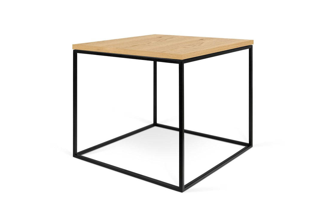 Table Temahome Gleam en bois ou marbre avec pieds en métal noir, disponible en formats rectangulaire ou carré-22