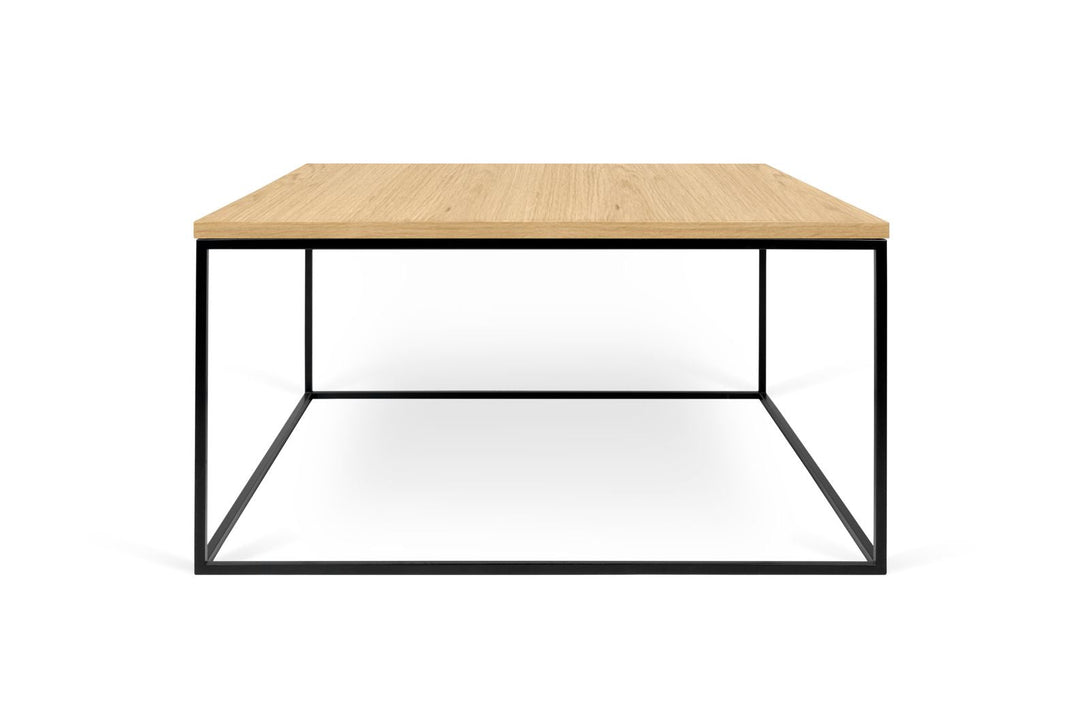 Table Temahome Gleam en bois ou marbre avec pieds en métal noir, disponible en formats rectangulaire ou carré-32