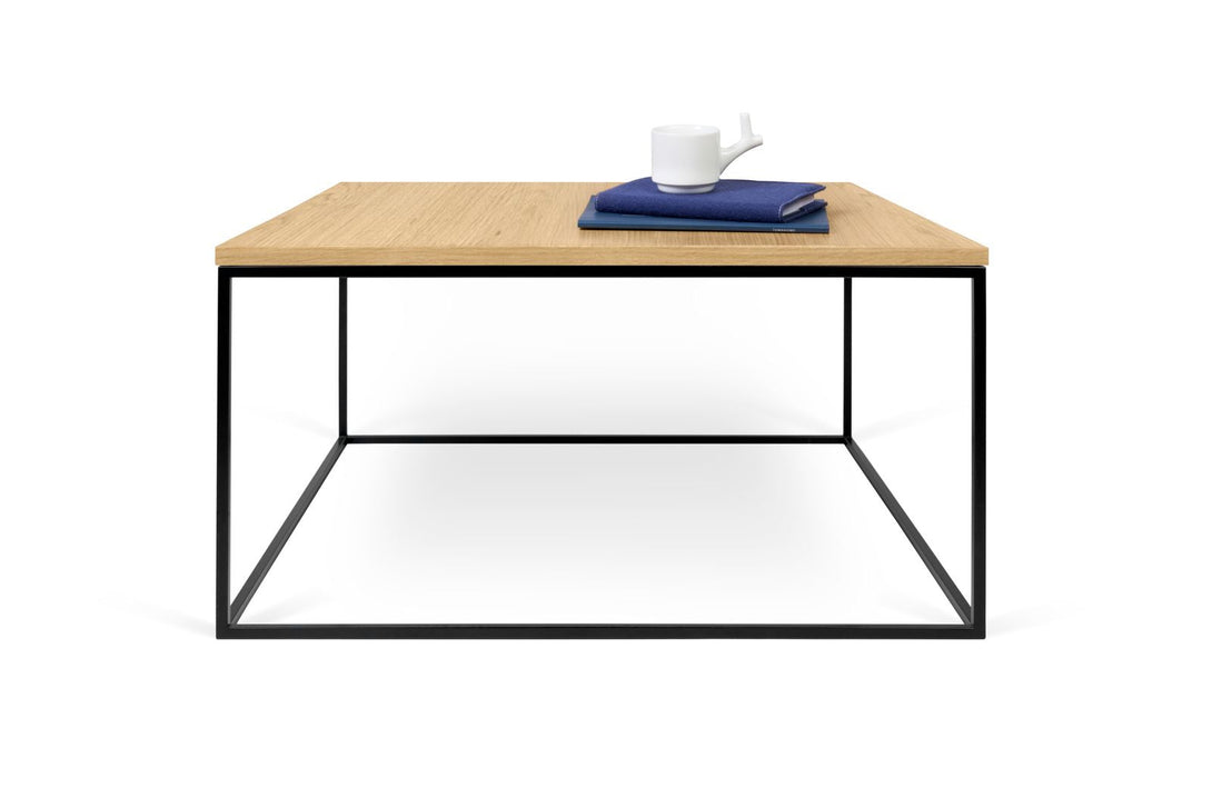 Table Temahome Gleam en bois ou marbre avec pieds en métal noir, disponible en formats rectangulaire ou carré-33