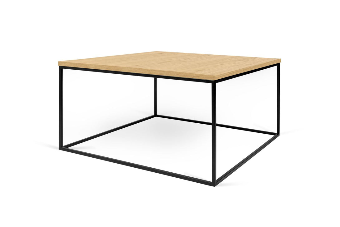 Table Temahome Gleam en bois ou marbre avec pieds en métal noir, disponible en formats rectangulaire ou carré-34