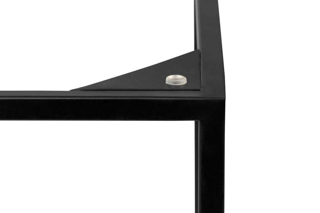 Table Temahome Gleam en bois ou marbre avec pieds en métal noir, disponible en formats rectangulaire ou carré-06