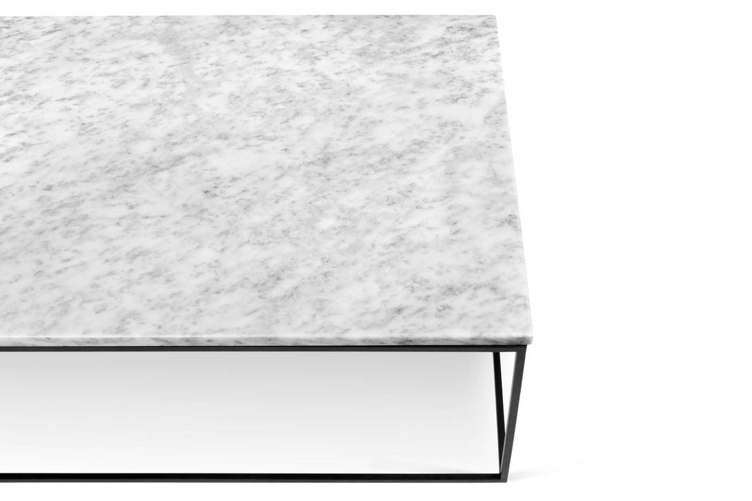 Table Temahome Gleam en bois ou marbre avec pieds en métal noir, disponible en formats rectangulaire ou carré-17