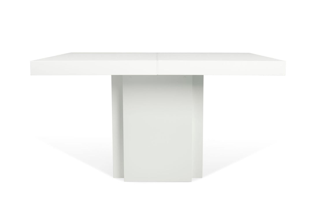 Table carrée Temahome Dusk avec pied central en bois et plateau finition Chocolate Veneer, Concrete Melamine, Glossy White ou Light Oak Melamine-09