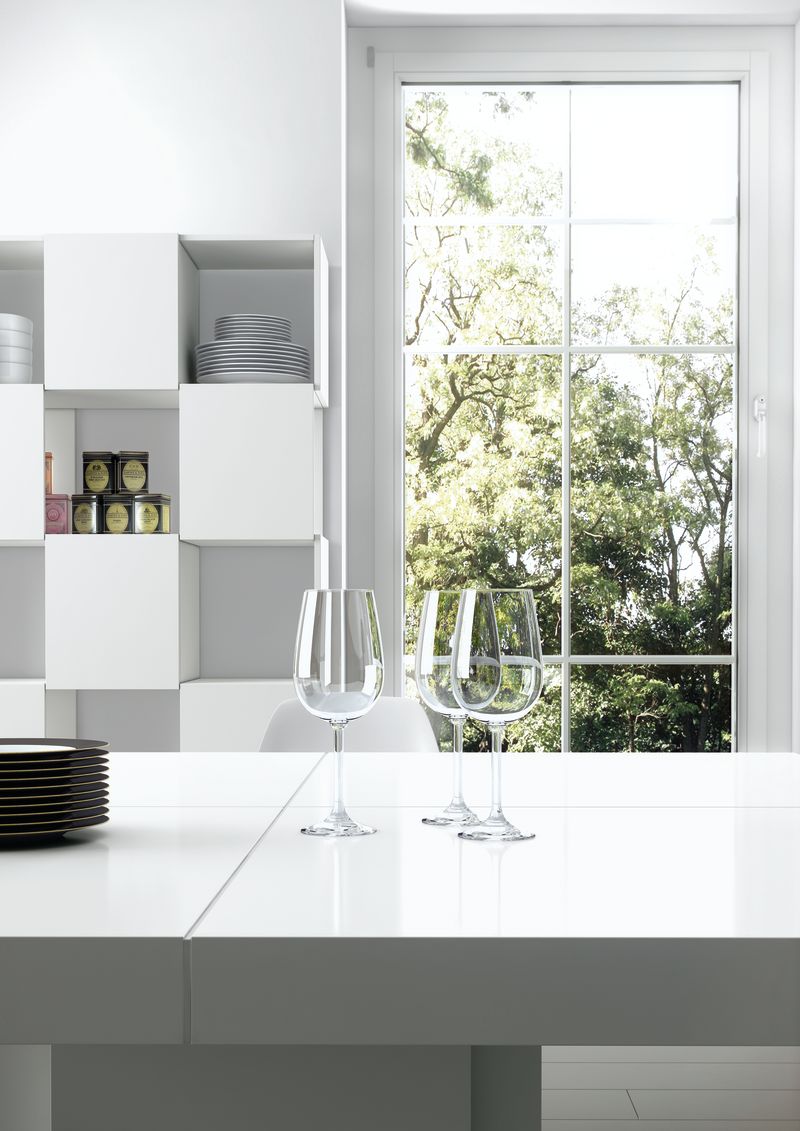 Table carrée Temahome Dusk avec pied central en bois et plateau finition Chocolate Veneer, Concrete Melamine, Glossy White ou Light Oak Melamine-11