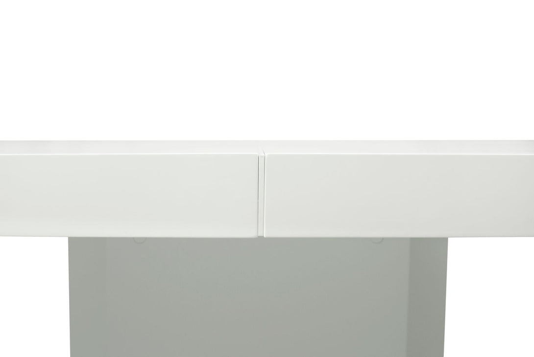 Table carrée Temahome Dusk avec pied central en bois et plateau finition Chocolate Veneer, Concrete Melamine, Glossy White ou Light Oak Melamine-13
