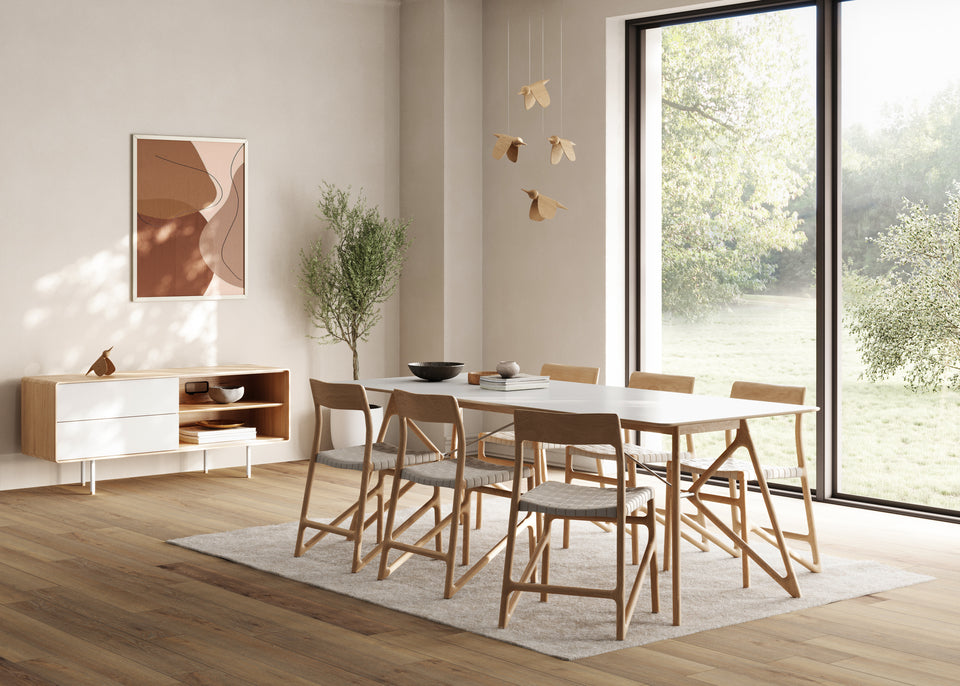 Buffet Gazzda Fina 150 cm en chêne massif avec structure en acier et façades en linoléum-03