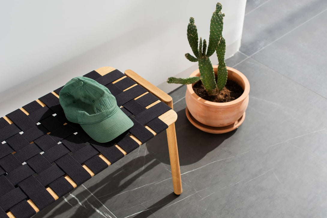 Banc Gazzda Klupa en chêne massif avec assise en sangle de coton naturelle-22