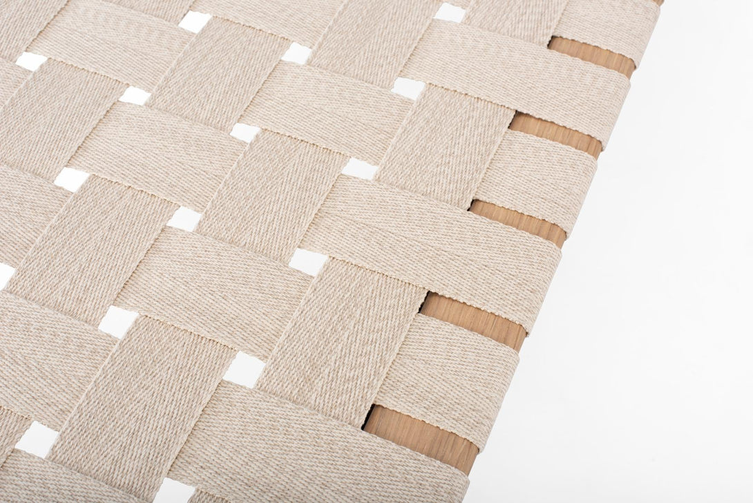 Banc Gazzda Klupa en chêne massif avec assise en sangle de coton naturelle-07