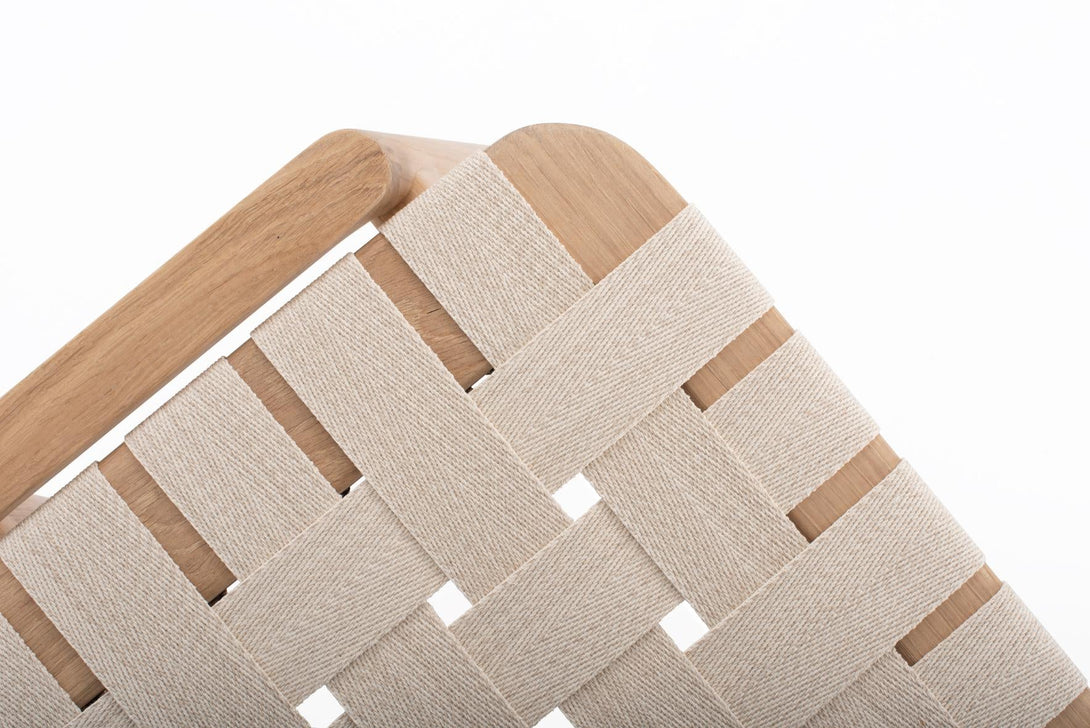 Banc Gazzda Klupa en chêne massif avec assise en sangle de coton naturelle-05