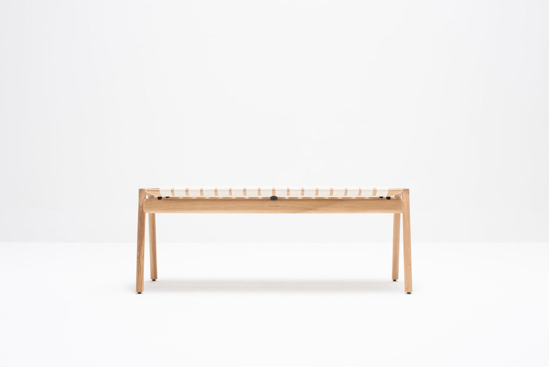 Banc Gazzda Klupa en chêne massif avec assise en sangle de coton naturelle-08