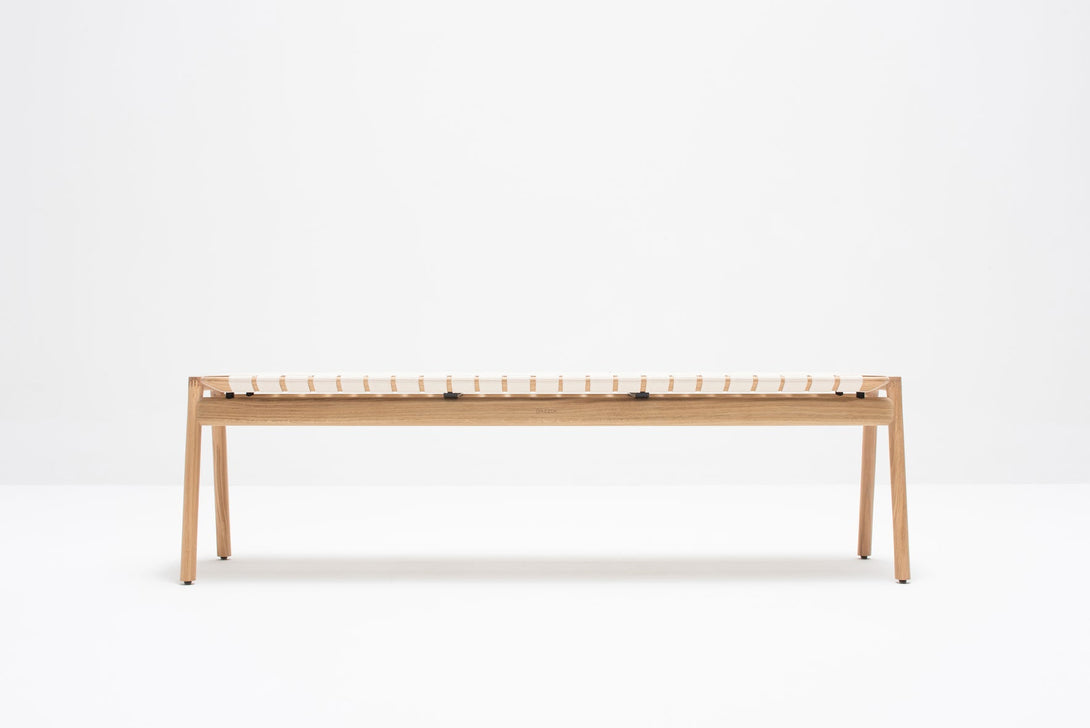 Banc Gazzda Klupa en chêne massif avec assise en sangle de coton naturelle-09