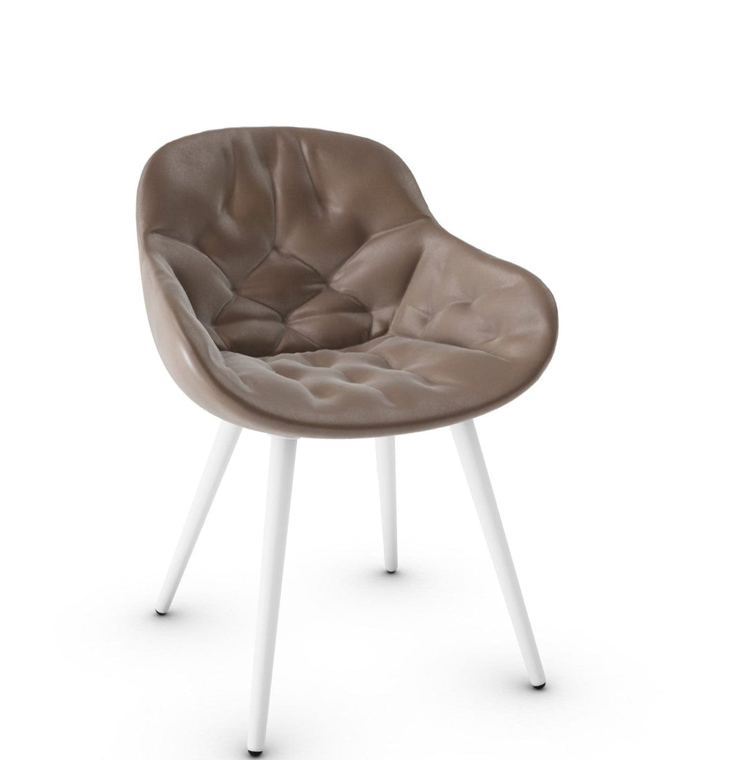 Chaise Calligaris - Igloo (Fauteuil matelassé, CS1841) avec coque enveloppante et détails matelassés-9
