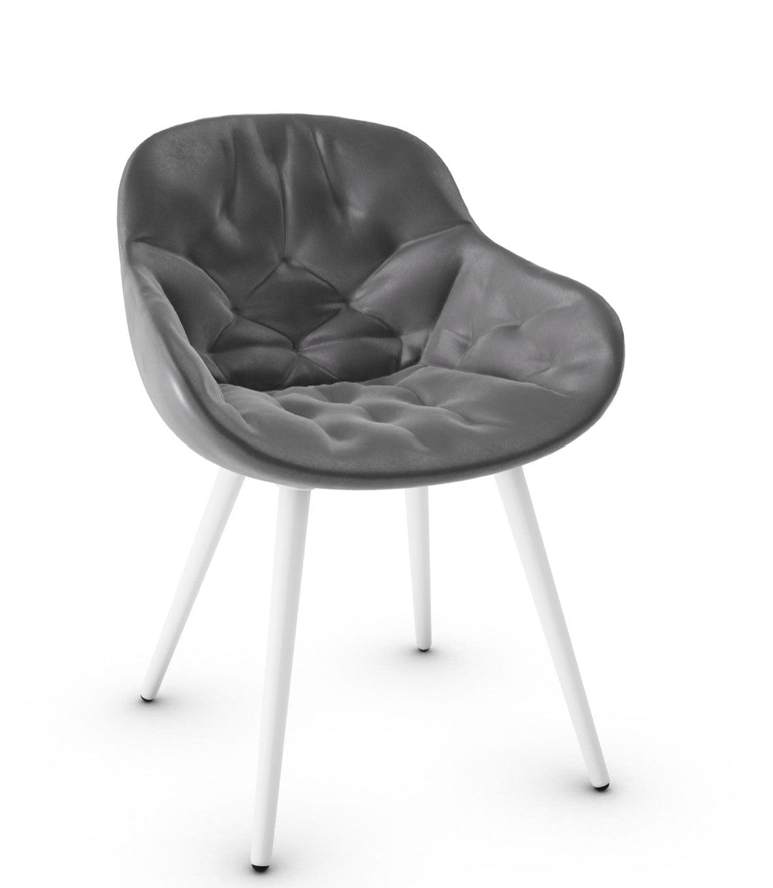 Chaise Calligaris - Igloo (Fauteuil matelassé, CS1841) avec coque enveloppante et détails matelassés-10