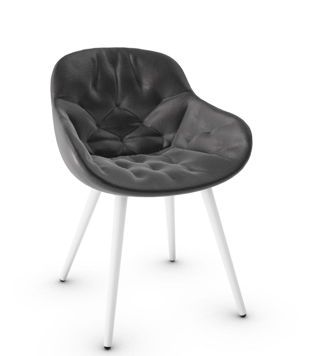 Chaise Calligaris - Igloo (Fauteuil matelassé, CS1841) avec coque enveloppante et détails matelassés-11