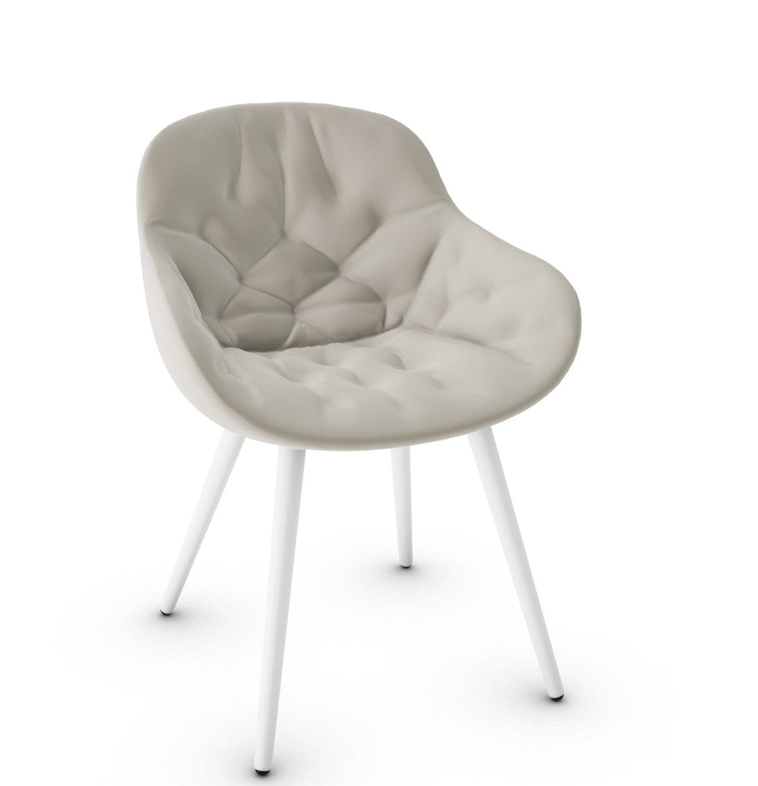 Chaise Calligaris - Igloo (Fauteuil matelassé, CS1841) avec coque enveloppante et détails matelassés-8